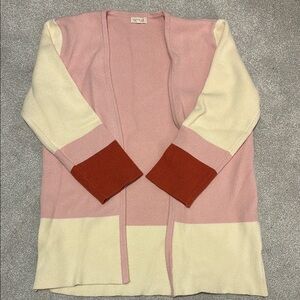Colorblock Open Front Cardigan - Roolee